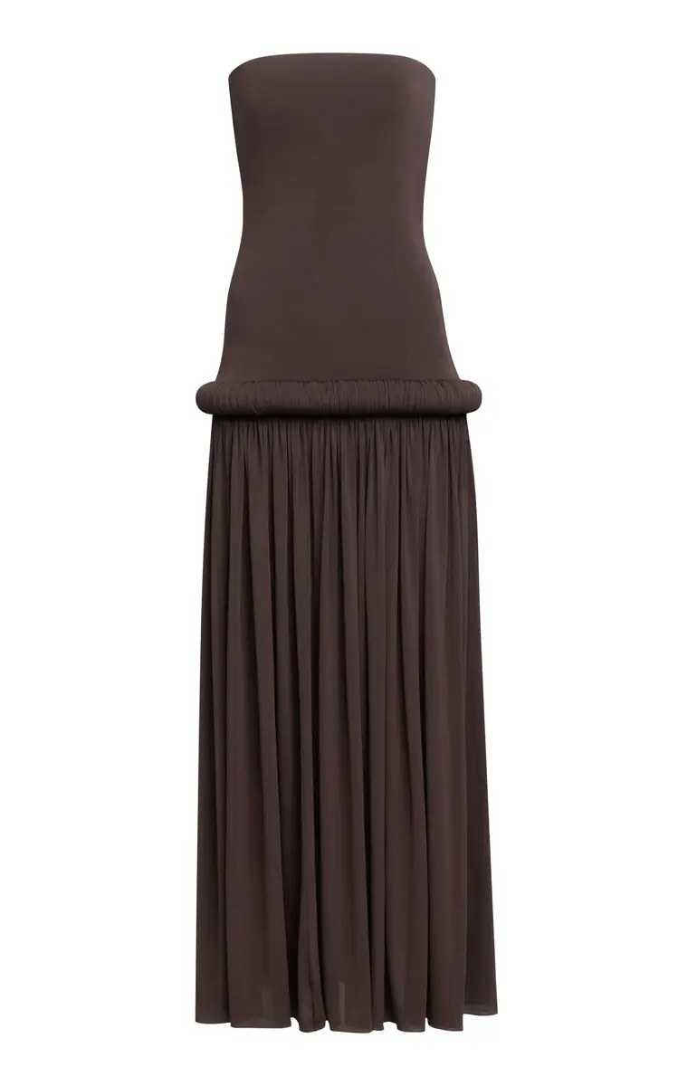 ALAÏA Piped Jersey Maxi Dress | Thumbnail 1 ALAÏA Piped Jersey Maxi Dress | Thumbnail 1