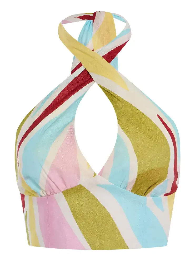 Cala de la Cruz Exclusive Riviera Olivia Linen Top