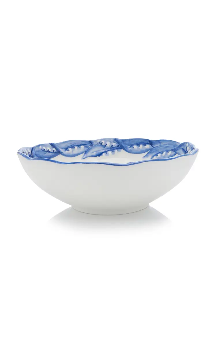 Moda Domus Lily Of The Valley Ceramic Serving Bowl - Blue | Thumbnail 3