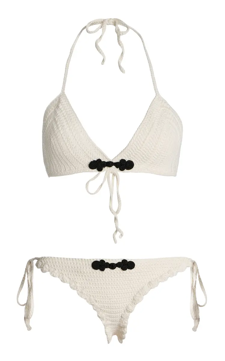 The Garment Plage Pointelle-Knit Organic Cotton Bikini | Image 1 The Garment Plage Pointelle-Knit Organic Cotton Bikini | Image 1