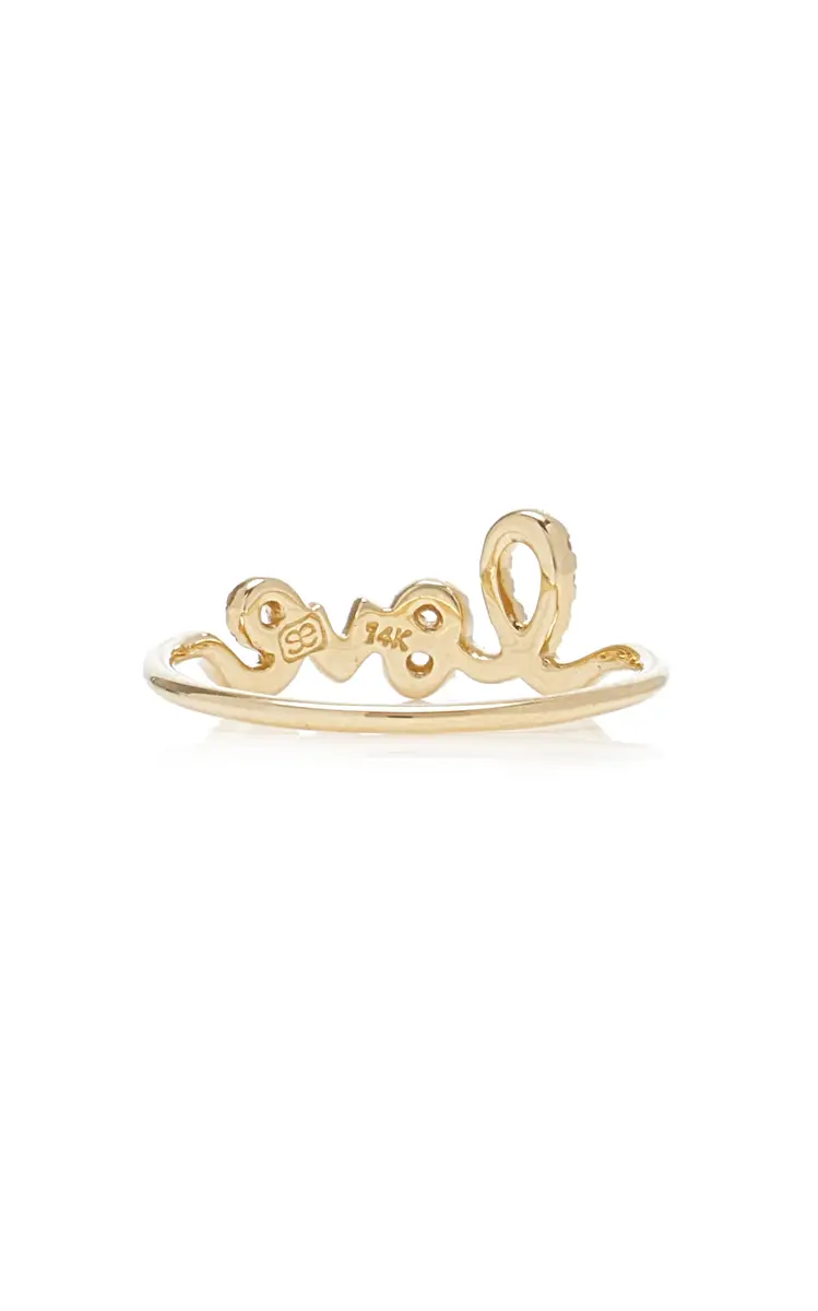 Sydney Evan Love Script 14K Gold Diamond Ring | Thumbnail 5 Sydney Evan Love Script 14K Gold Diamond Ring | Thumbnail 5