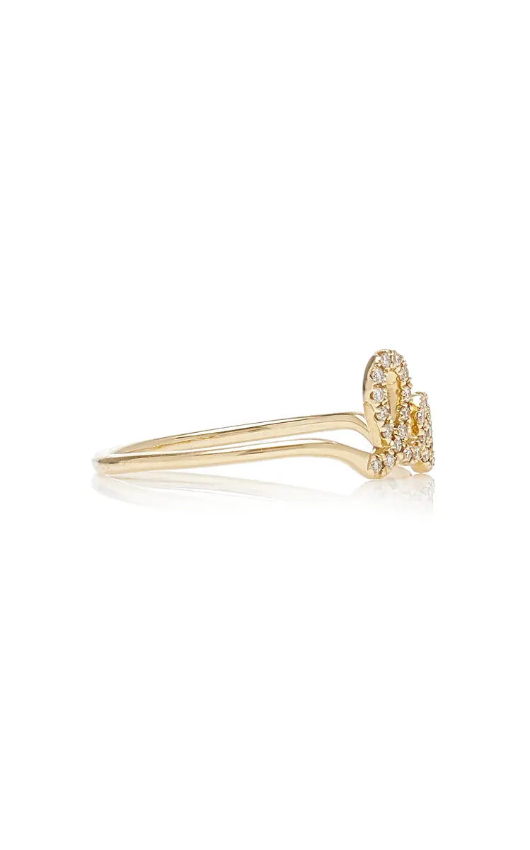 Sydney Evan Love Script 14K Gold Diamond Ring | Thumbnail 6 Sydney Evan Love Script 14K Gold Diamond Ring | Thumbnail 6