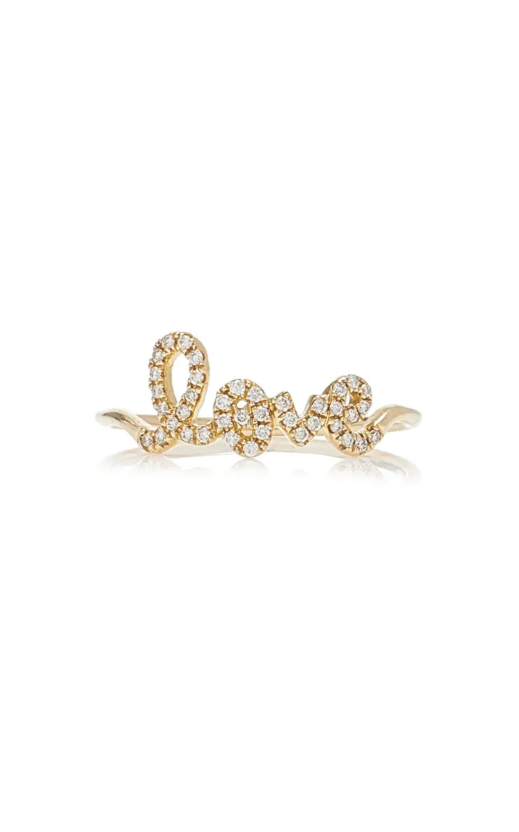 Sydney Evan Love Script 14K Gold Diamond Ring | Thumbnail 7 Sydney Evan Love Script 14K Gold Diamond Ring | Thumbnail 7