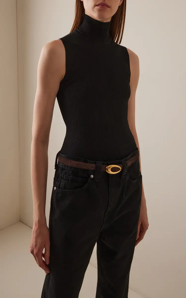 Khaite Olivia Suede Belt - Brown - 90 cm | Thumbnail 3
