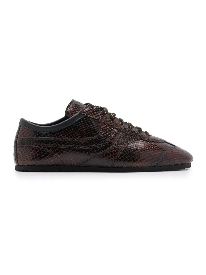 Snake-Effect Leather Sneakers Snake-Effect Leather Sneakers