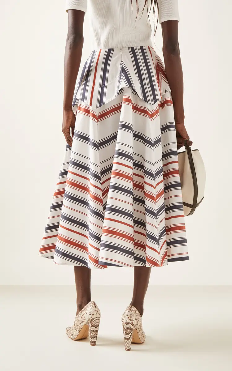 Bottega Veneta Drop-Waist Cotton-Linen Midi Skirt | Thumbnail 4 Bottega Veneta Drop-Waist Cotton-Linen Midi Skirt | Thumbnail 4