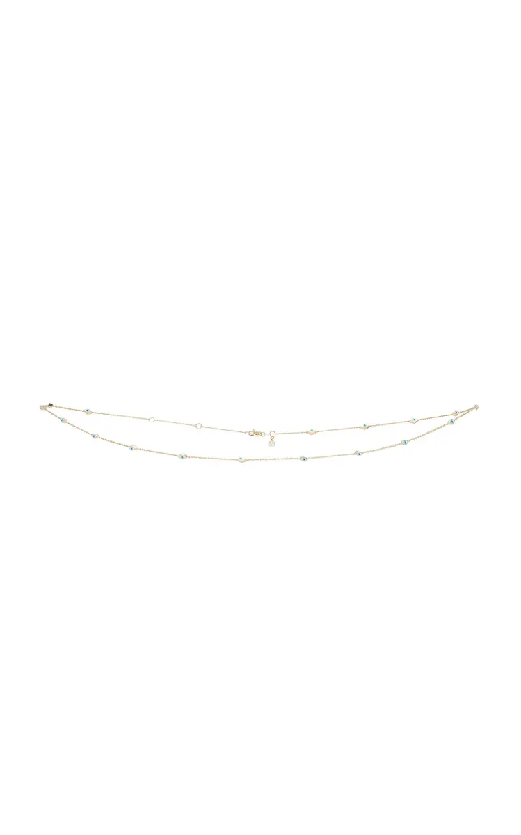 Sydney Evan Exclusive Evil Eye Enameled 14K Yellow Gold Belly Chain | Thumbnail 4 Sydney Evan Exclusive Evil Eye Enameled 14K Yellow Gold Belly Chain | Thumbnail 4