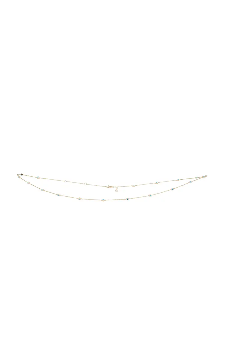 Sydney Evan Exclusive Evil Eye Enameled 14K Yellow Gold Belly Chain | Thumbnail 5 Sydney Evan Exclusive Evil Eye Enameled 14K Yellow Gold Belly Chain | Thumbnail 5