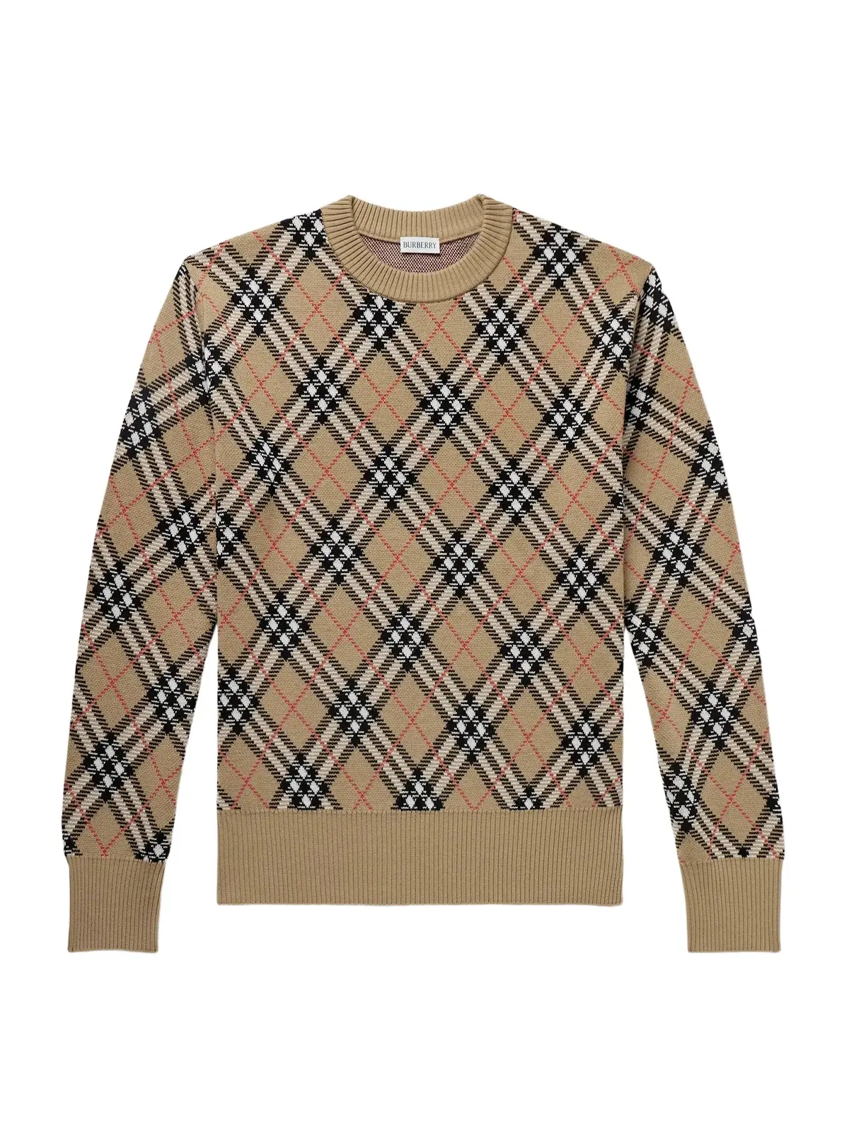 Burberry Checked Wool-Blend Jacquard Sweater - Men