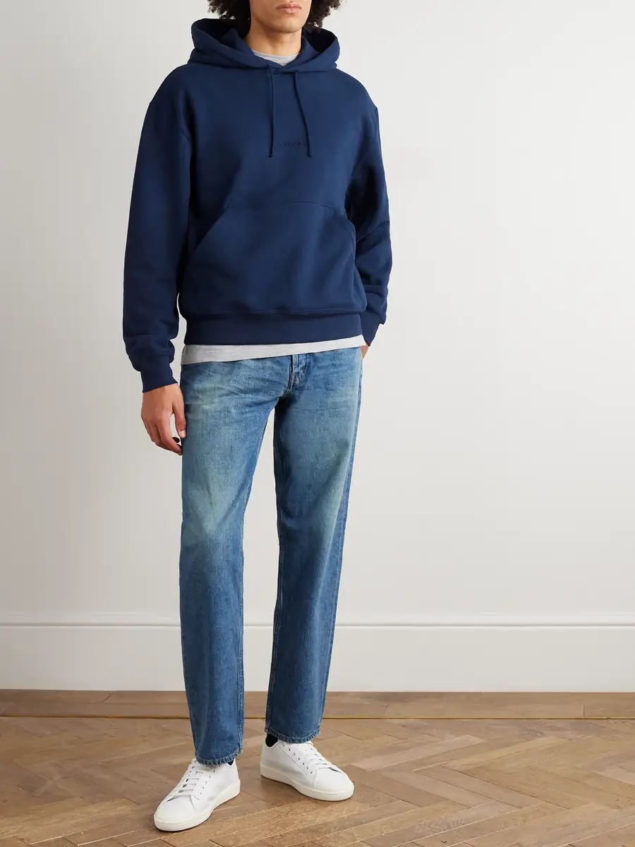 Saint Laurent Logo-Embroidered Cotton-Jersey Hoodie - Men | Thumbnail 2 Saint Laurent Logo-Embroidered Cotton-Jersey Hoodie - Men | Thumbnail 2