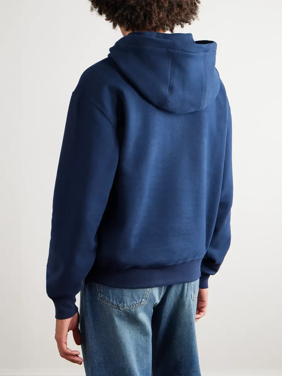 Saint Laurent Logo-Embroidered Cotton-Jersey Hoodie - Men | Thumbnail 3 Saint Laurent Logo-Embroidered Cotton-Jersey Hoodie - Men | Thumbnail 3