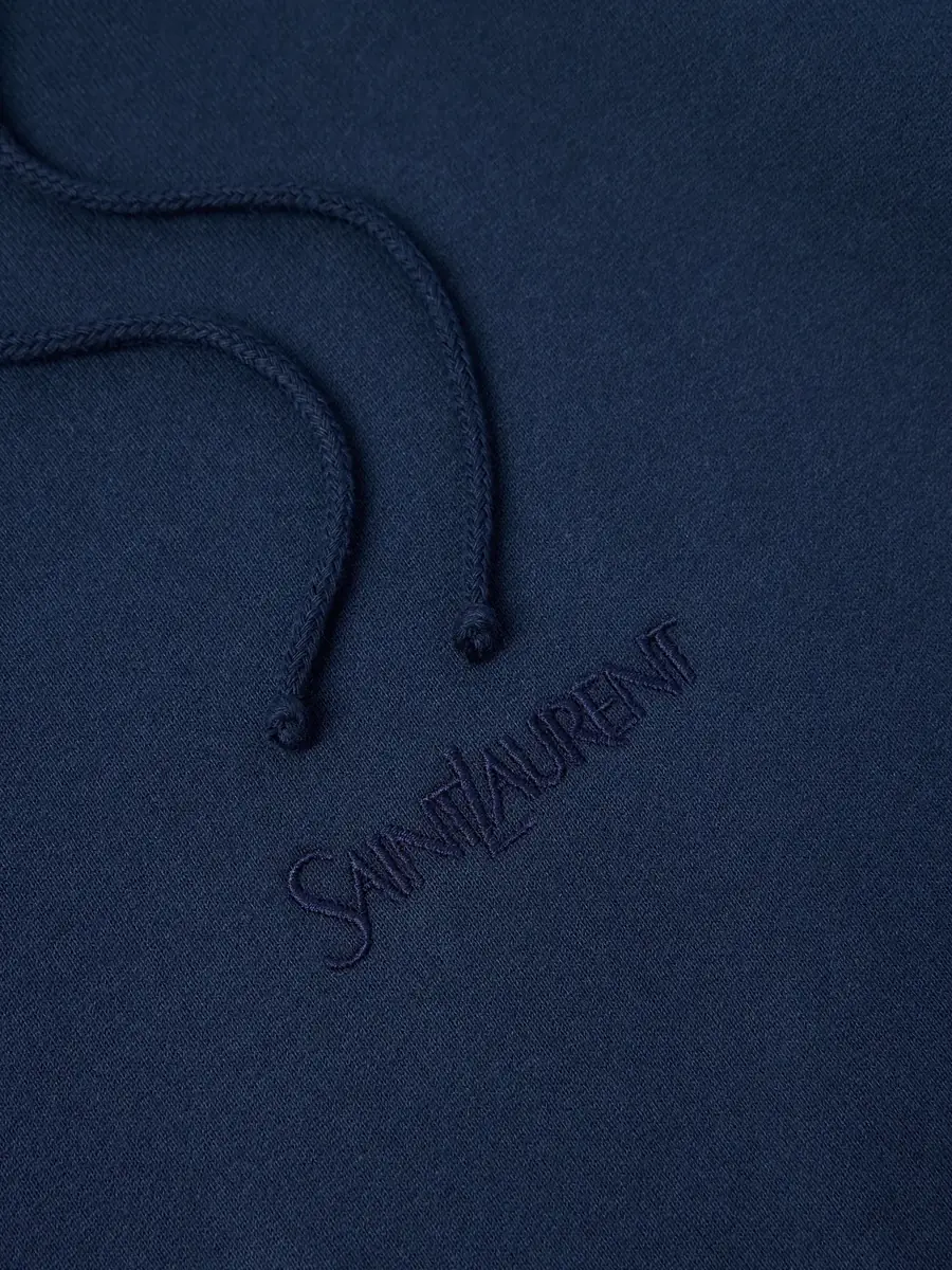 Saint Laurent Logo-Embroidered Cotton-Jersey Hoodie - Men | Thumbnail 4 Saint Laurent Logo-Embroidered Cotton-Jersey Hoodie - Men | Thumbnail 4