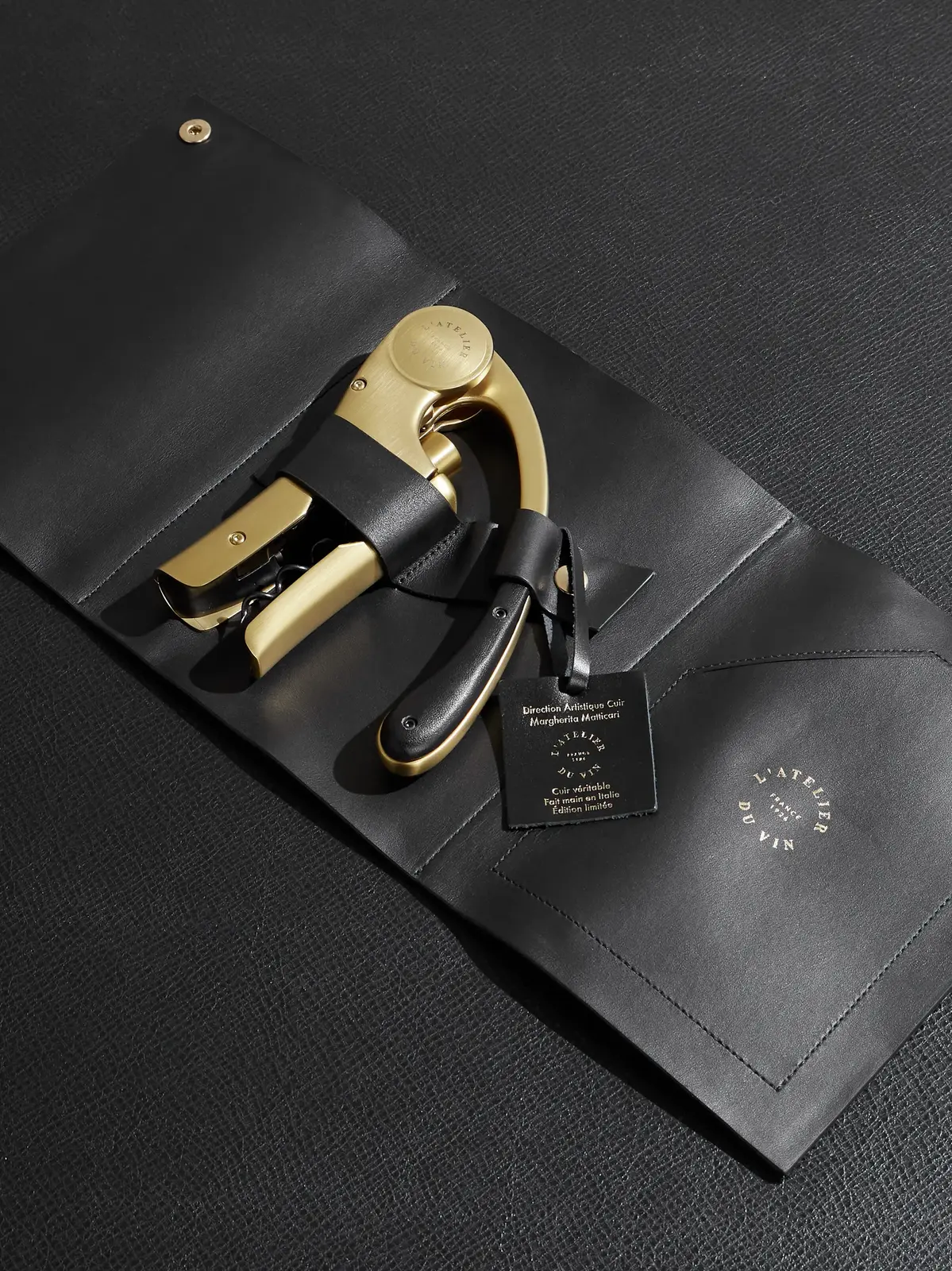 L'Atelier Du Vin Oeno Motion Nomad Gold-Tone and Leather Corkscrew Set - Men