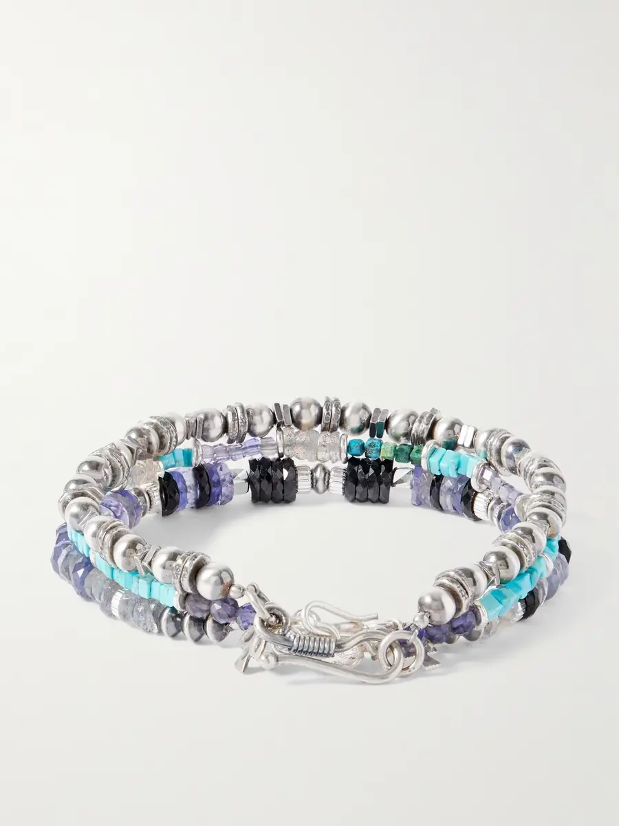 Peyote Bird Set of Three Sterling Silver Multi-Stone Beaded Bracelets - Men | Thumbnail 3 Peyote Bird Set of Three Sterling Silver Multi-Stone Beaded Bracelets - Men | Thumbnail 3