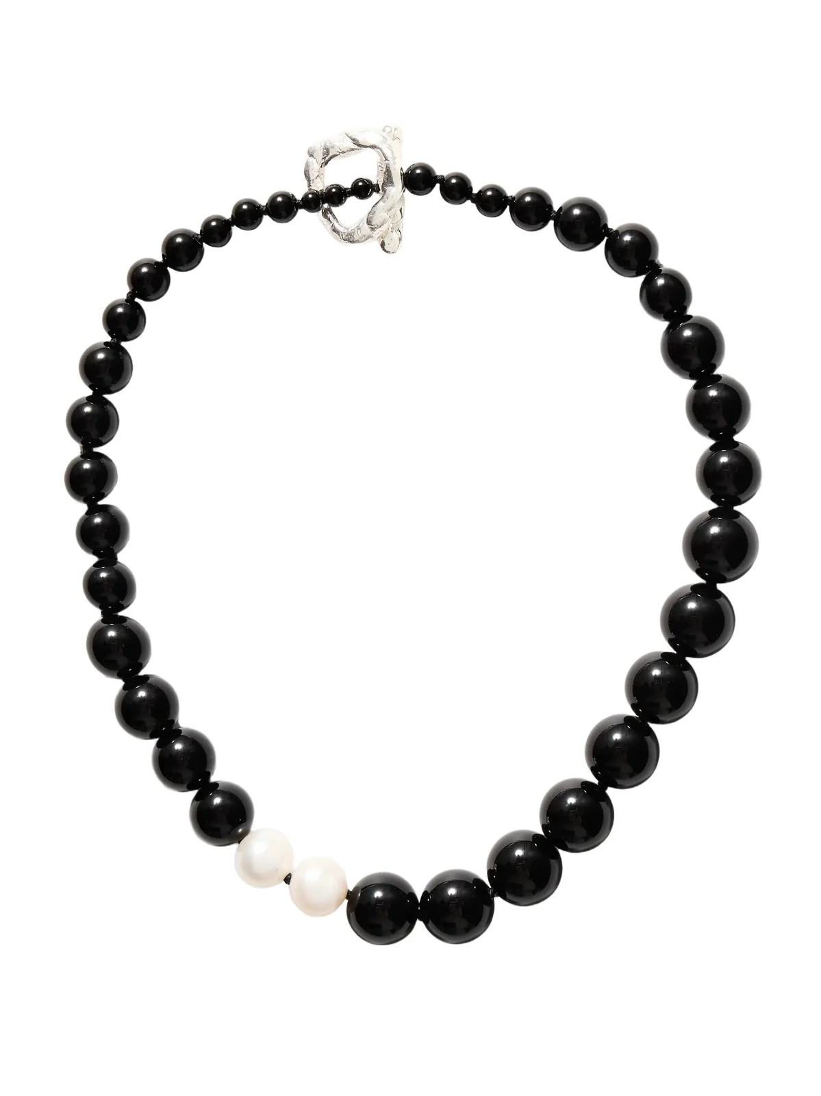 Recycled Silver, Onyx And Pearl Necklace - Black Recycled Silver, Onyx And Pearl Necklace - Black