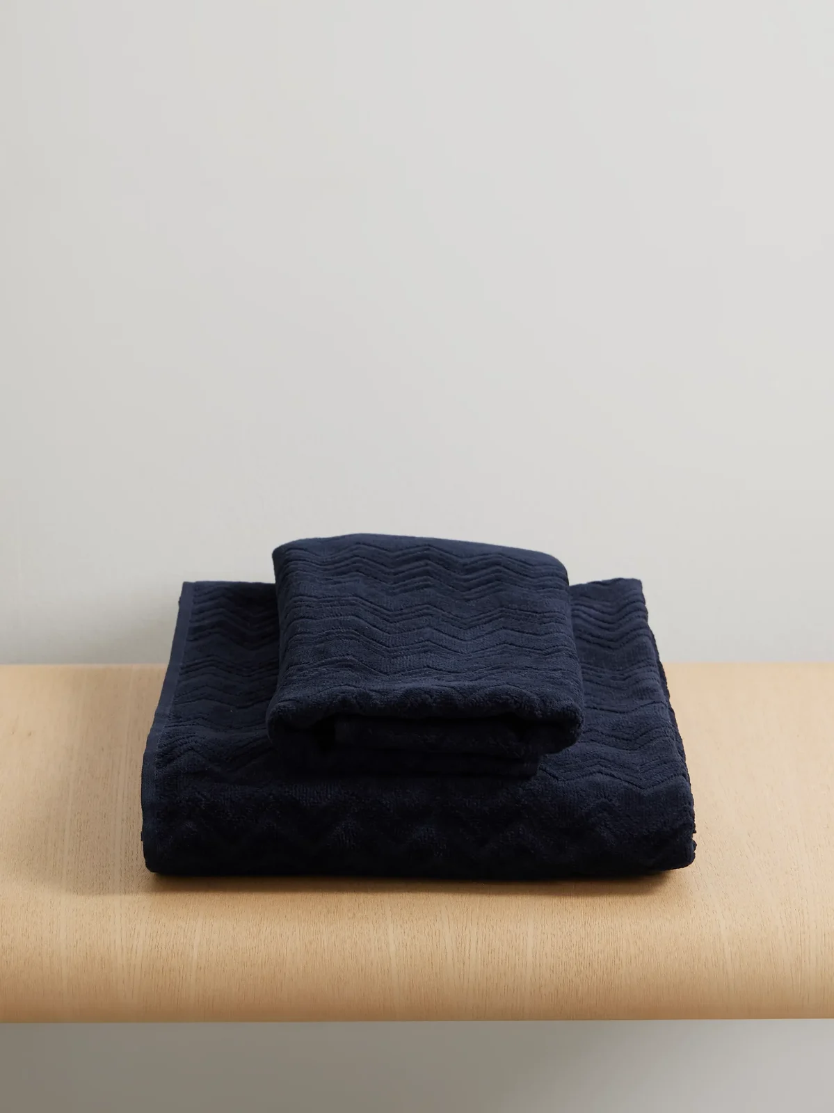 Chalk Set Of Two Cotton-terry Jacquard Towels Chalk Set Of Two Cotton-terry Jacquard Towels