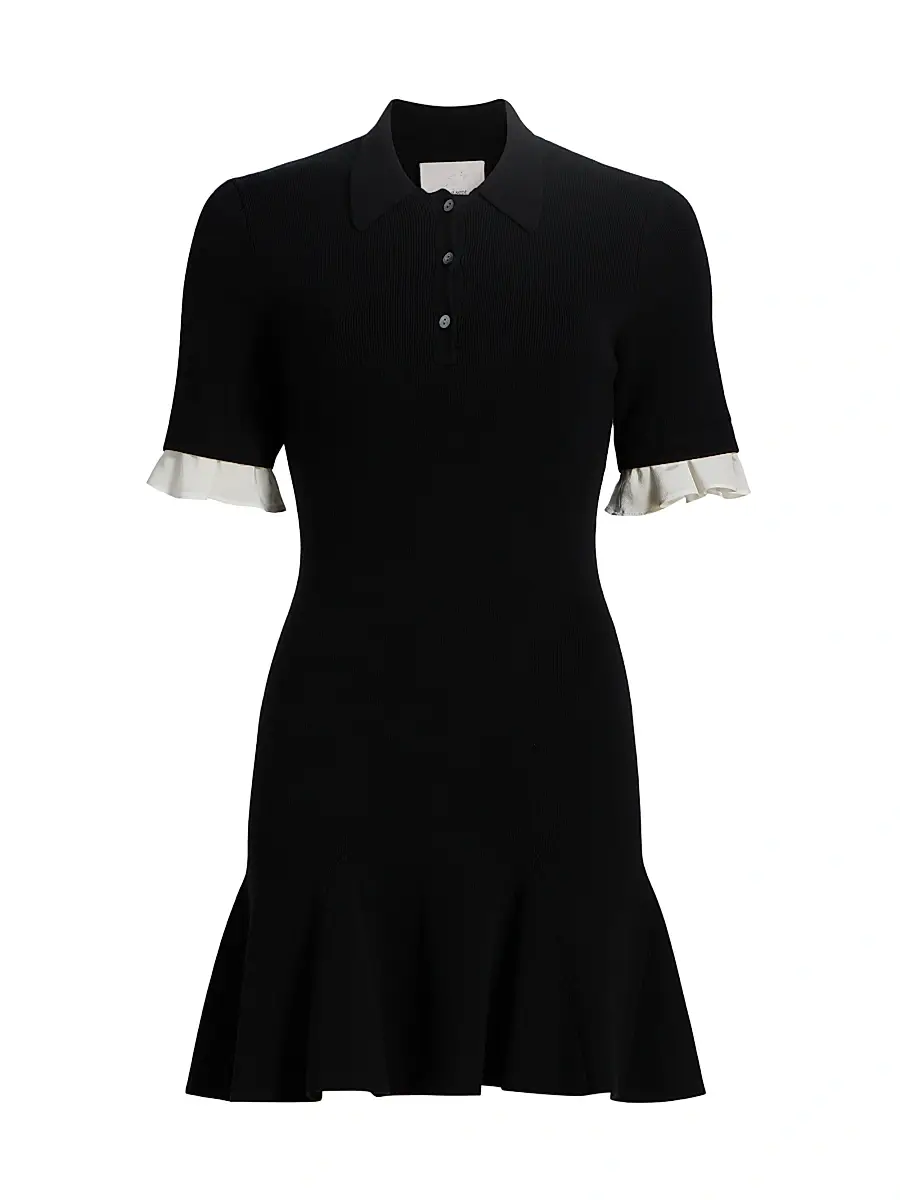 Cinq à Sept Women's Keaton Knit Polo Minidress | Image 1 Cinq à Sept Women's Keaton Knit Polo Minidress | Image 1