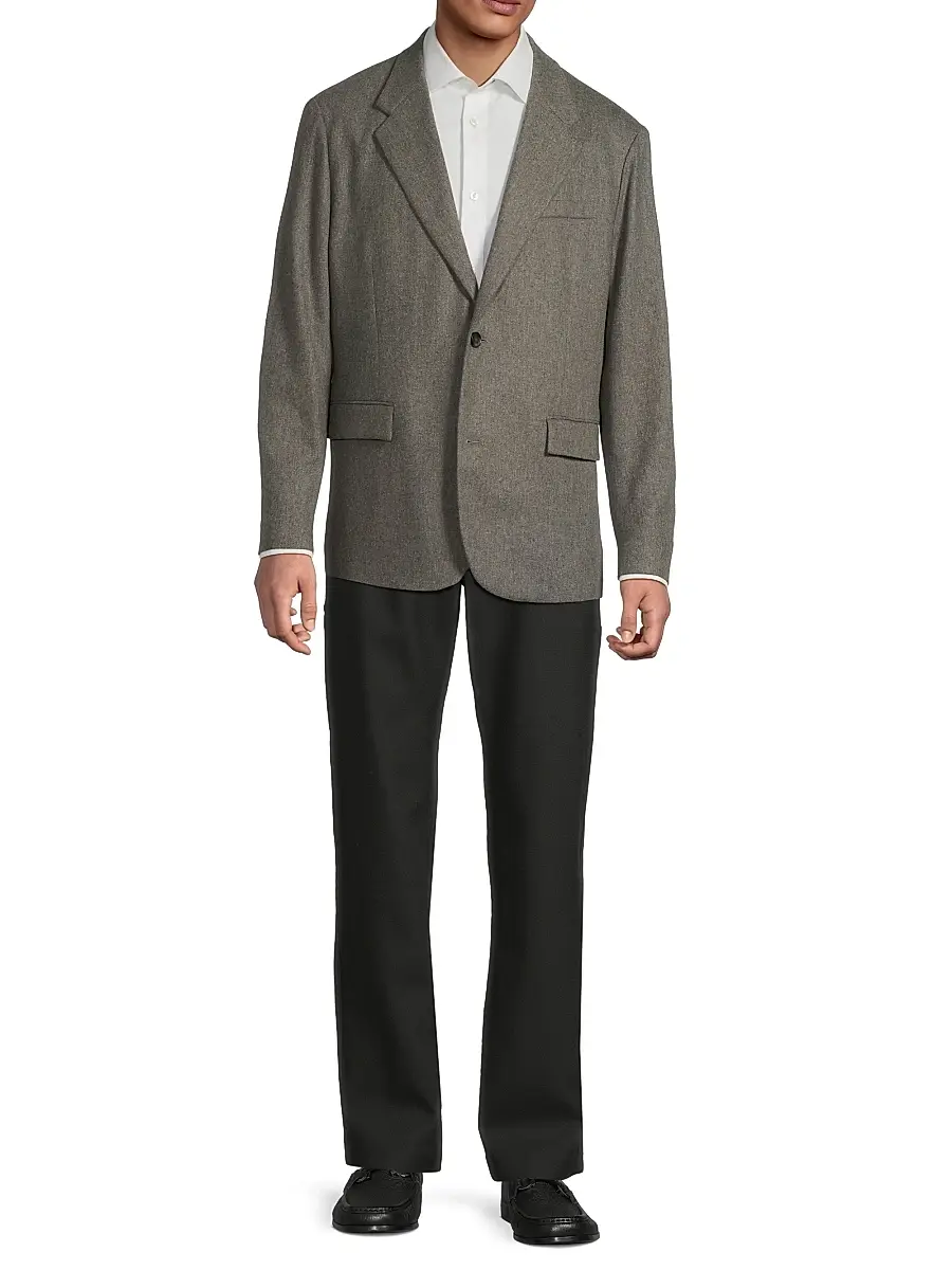 Vince Men's Wool Flannel Single-Breasted Blazer | Thumbnail 2 Vince Men's Wool Flannel Single-Breasted Blazer | Thumbnail 2