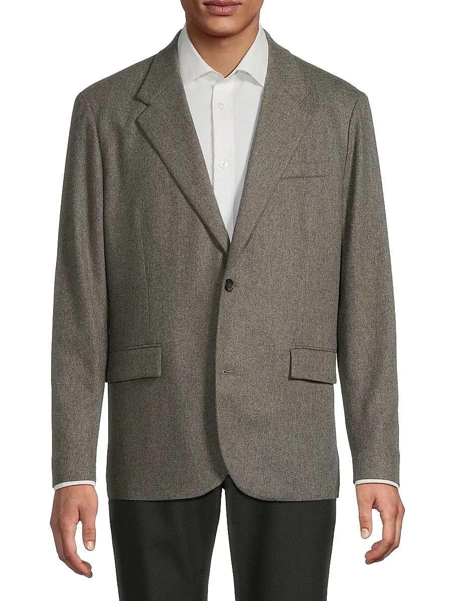 Vince Men's Wool Flannel Single-Breasted Blazer | Thumbnail 3 Vince Men's Wool Flannel Single-Breasted Blazer | Thumbnail 3