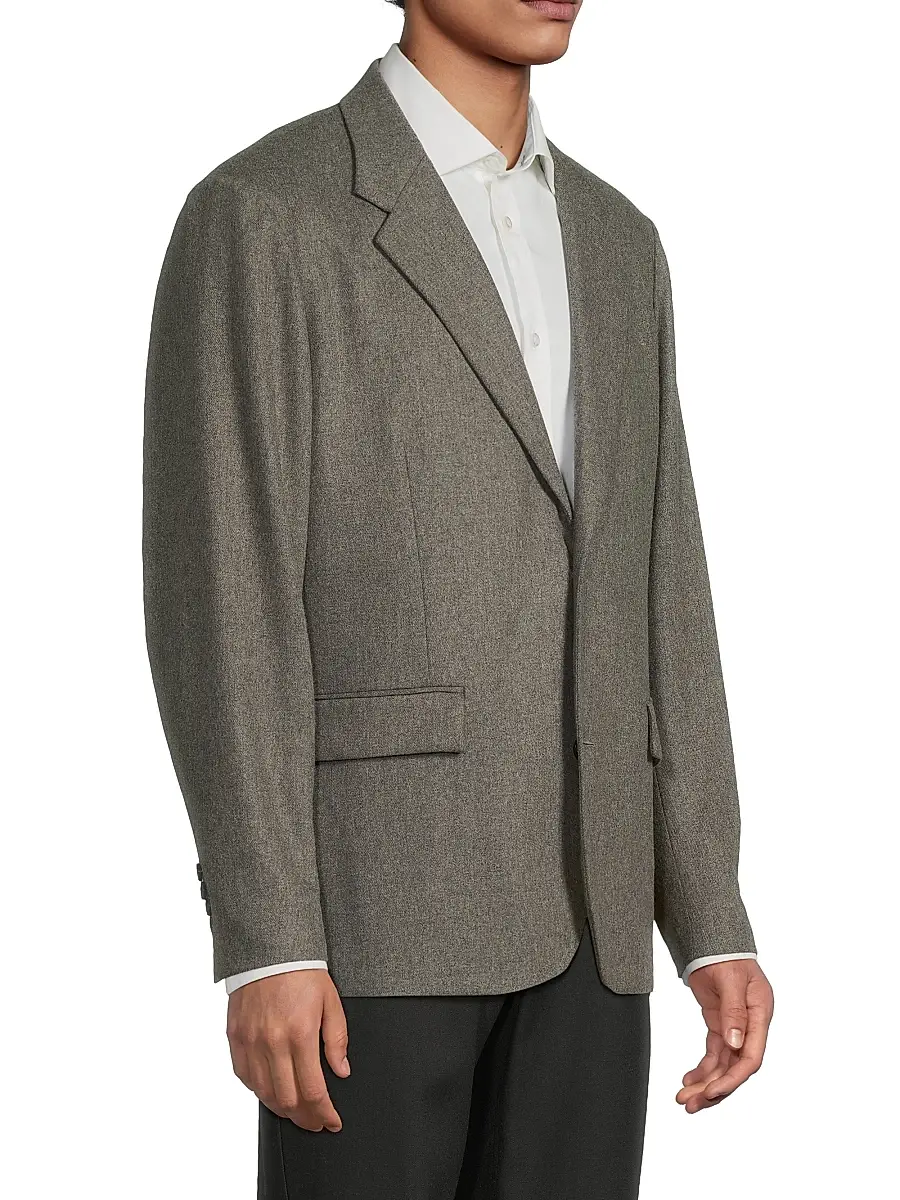 Vince Men's Wool Flannel Single-Breasted Blazer | Thumbnail 4 Vince Men's Wool Flannel Single-Breasted Blazer | Thumbnail 4