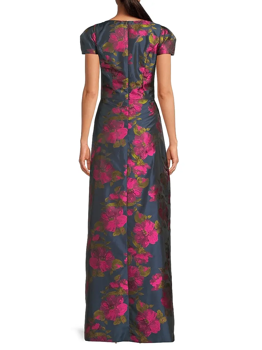 Kay Unger Women's Gene Floral Asymmetric Walk-Thru Gown | Thumbnail 5