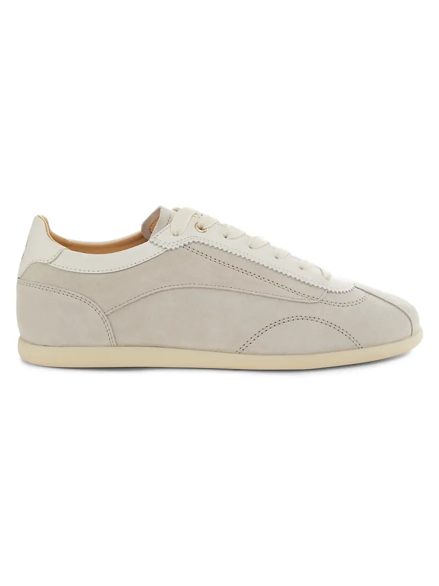 Brunello Cucinelli Men's Suede Low-Top Sneakers - Limestone | Image 1 Brunello Cucinelli Men's Suede Low-Top Sneakers - Limestone | Image 1