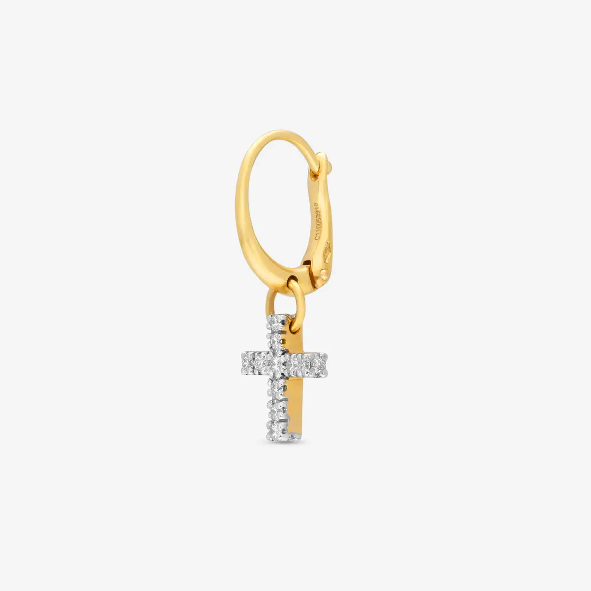 Pomellato Pomellato 18K Yellow Gold Diamond Mono Cross Earring by The Solist | Thumbnail 2 Pomellato Pomellato 18K Yellow Gold Diamond Mono Cross Earring by The Solist | Thumbnail 2