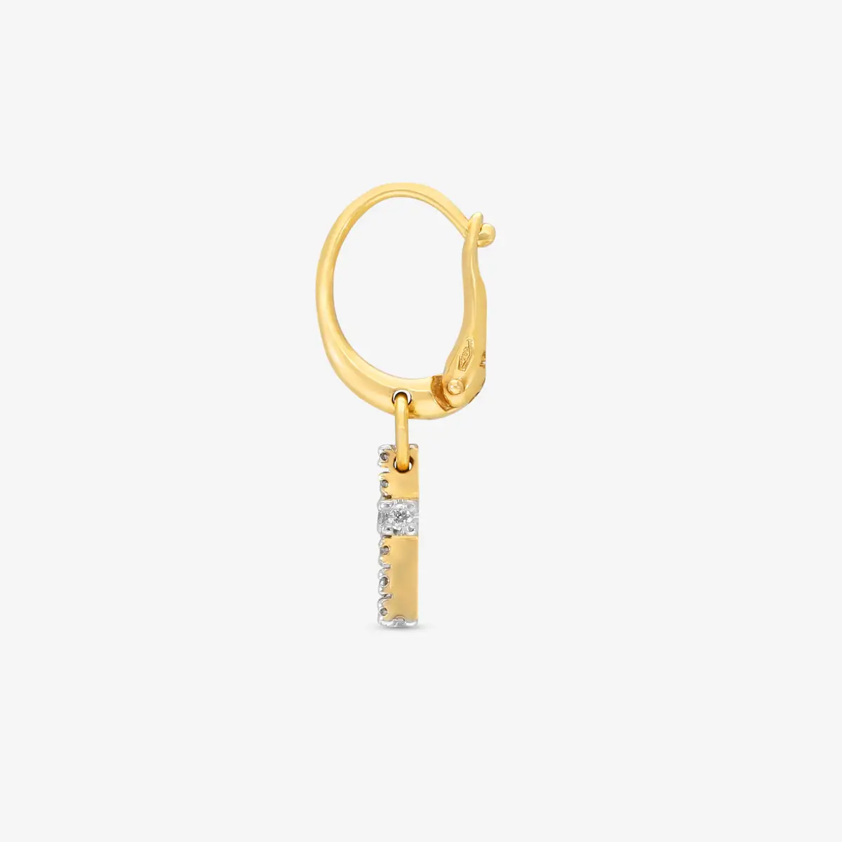 Pomellato Pomellato 18K Yellow Gold Diamond Mono Cross Earring by The Solist | Thumbnail 3 Pomellato Pomellato 18K Yellow Gold Diamond Mono Cross Earring by The Solist | Thumbnail 3