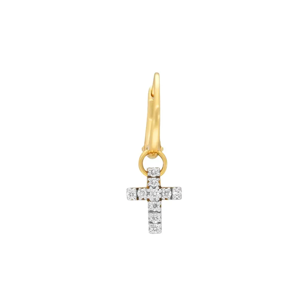 Pomellato 18K Yellow Gold Diamond Mono Cross Earring by The Solist Pomellato 18K Yellow Gold Diamond Mono Cross Earring by The Solist