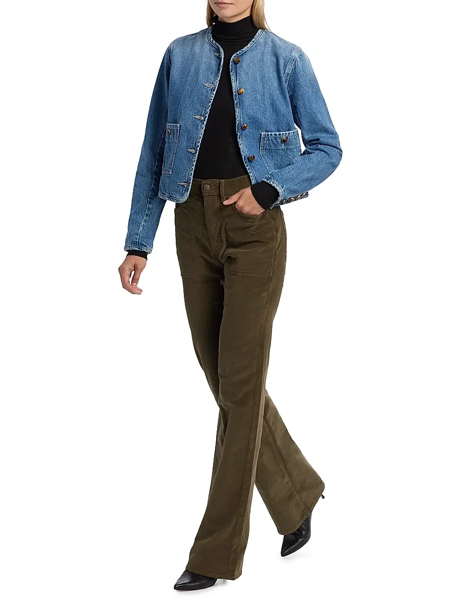Veronica Beard Women's Andrea Cotton Denim Jacket | Thumbnail 2 Veronica Beard Women's Andrea Cotton Denim Jacket | Thumbnail 2
