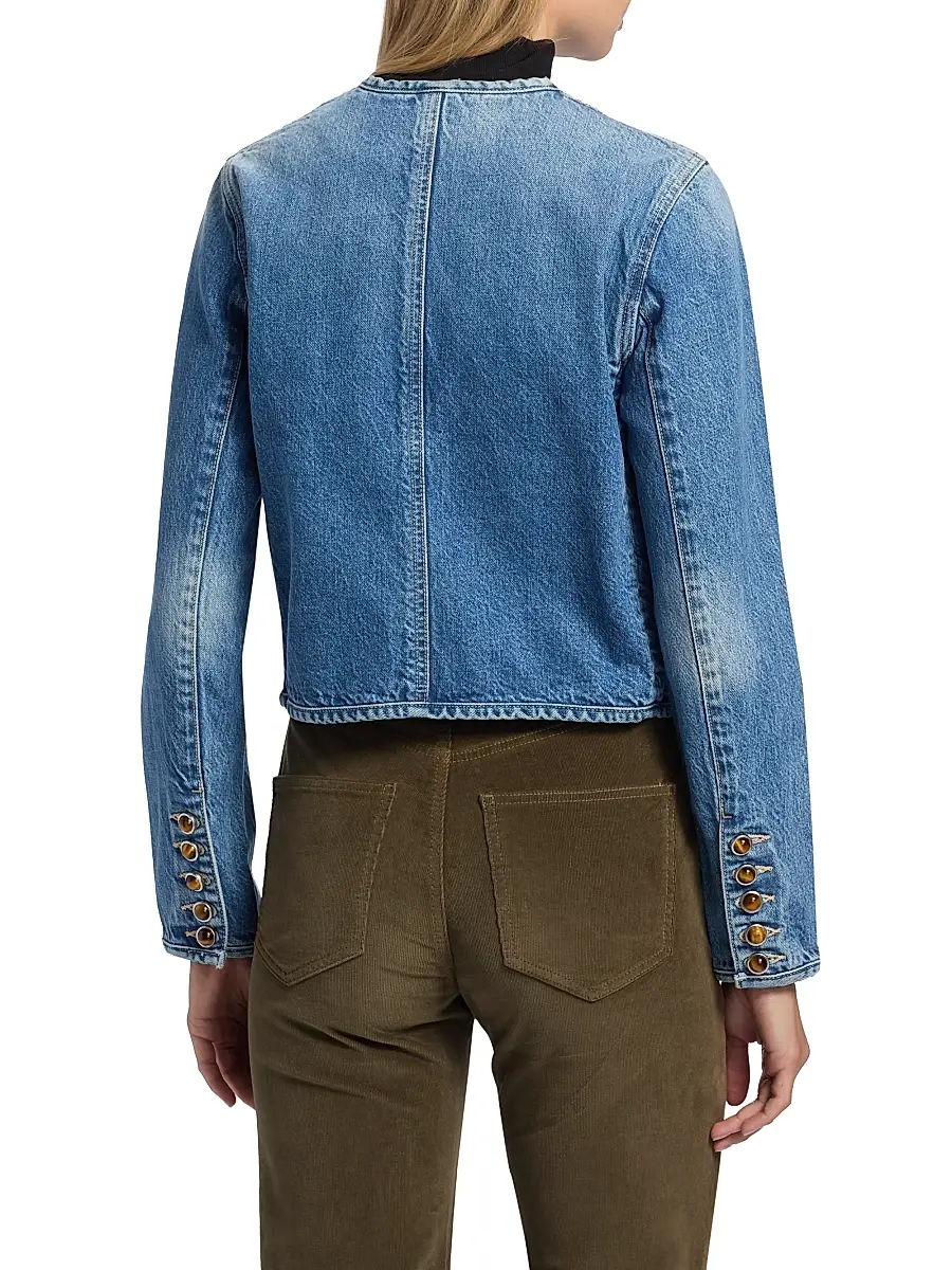 Veronica Beard Women's Andrea Cotton Denim Jacket | Thumbnail 5 Veronica Beard Women's Andrea Cotton Denim Jacket | Thumbnail 5