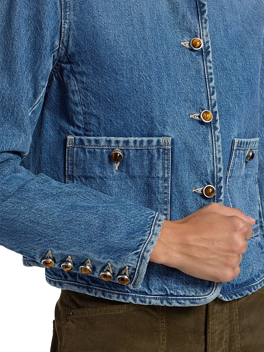 Veronica Beard Women's Andrea Cotton Denim Jacket | Thumbnail 6 Veronica Beard Women's Andrea Cotton Denim Jacket | Thumbnail 6