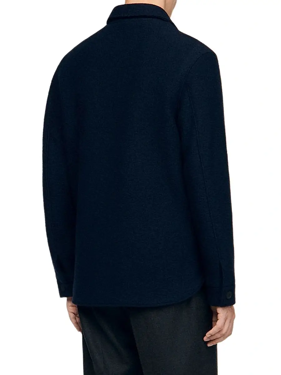Sandro Men's Wool Overshirt - Midnight Blue | Thumbnail 3 Sandro Men's Wool Overshirt - Midnight Blue | Thumbnail 3