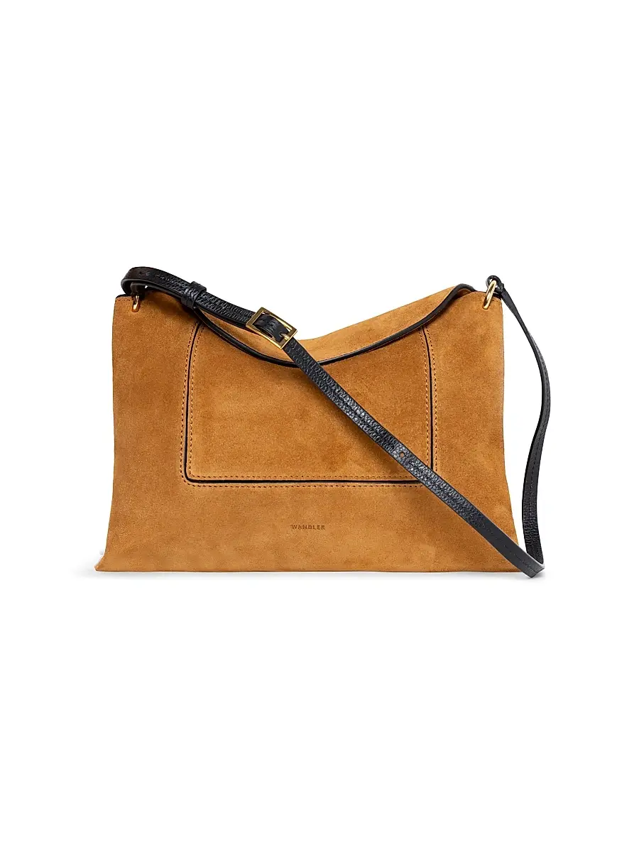 Wandler Women's Penelope Slouch Suede Shoulder Bag - Cognac Suede | Image 1 Wandler Women's Penelope Slouch Suede Shoulder Bag - Cognac Suede | Image 1