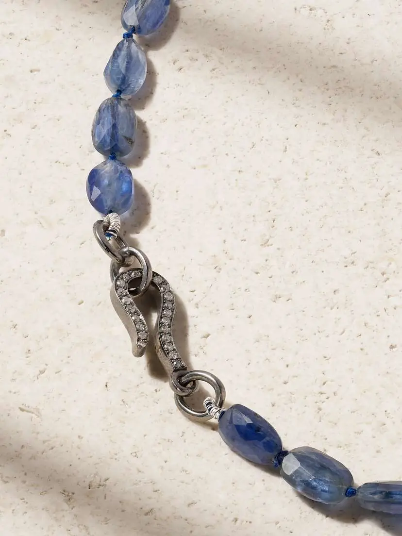 Ileana Makri 18-karat White Gold, Sterling Silver, Kyanite And Diamond Necklace | Thumbnail 3 Ileana Makri 18-karat White Gold, Sterling Silver, Kyanite And Diamond Necklace | Thumbnail 3