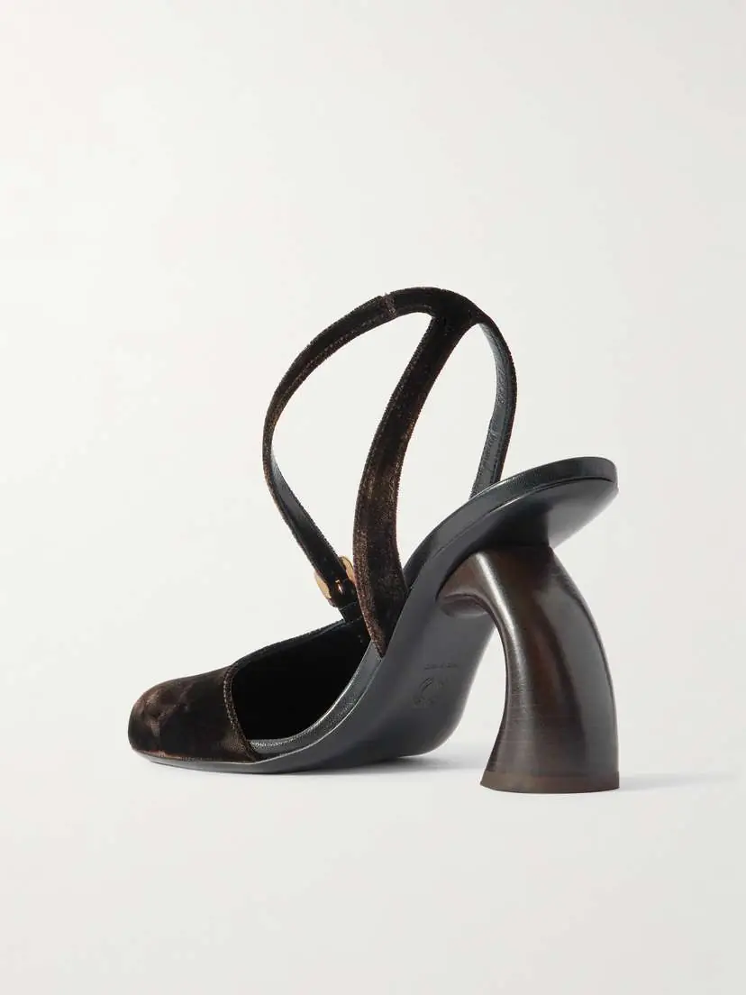 Dries Van Noten Velvet Slingback Pumps | Thumbnail 3