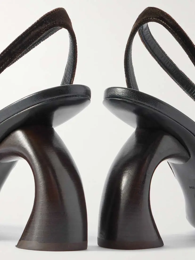 Dries Van Noten Velvet Slingback Pumps | Thumbnail 4