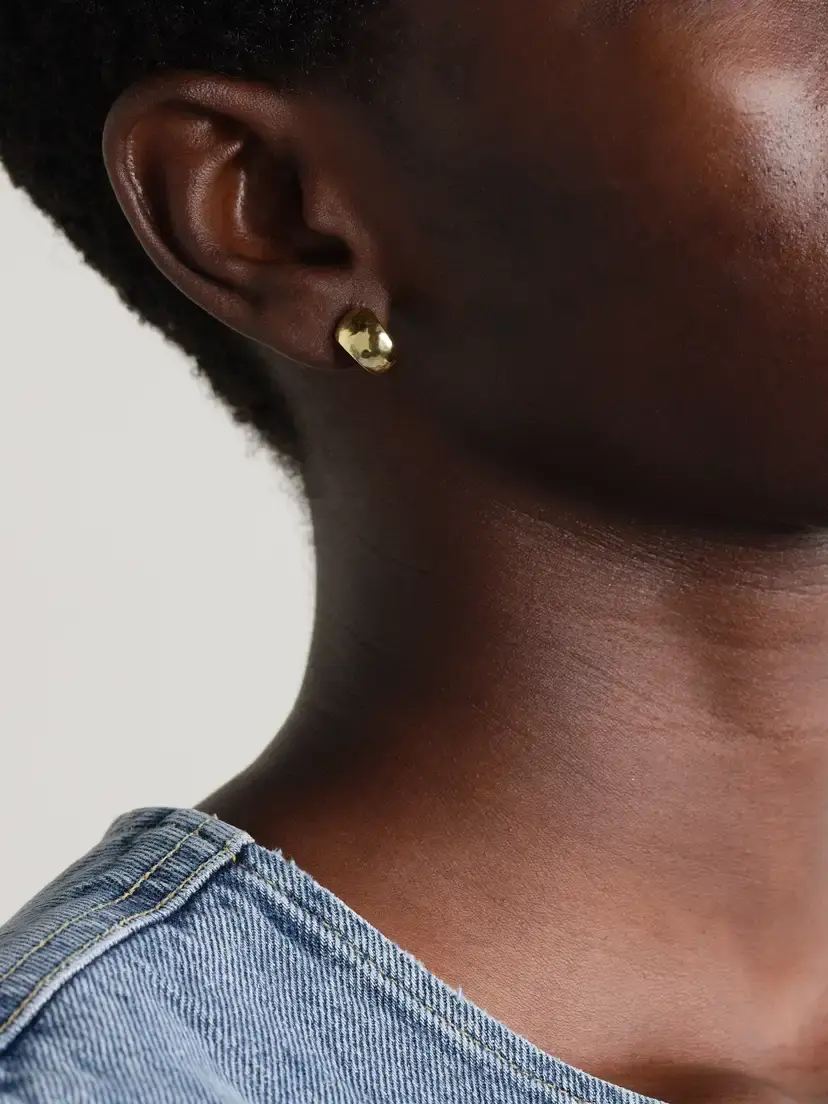 Jennifer Meyer Mini Hammered 18-karat Gold Hoop Earrings | Thumbnail 2 Jennifer Meyer Mini Hammered 18-karat Gold Hoop Earrings | Thumbnail 2
