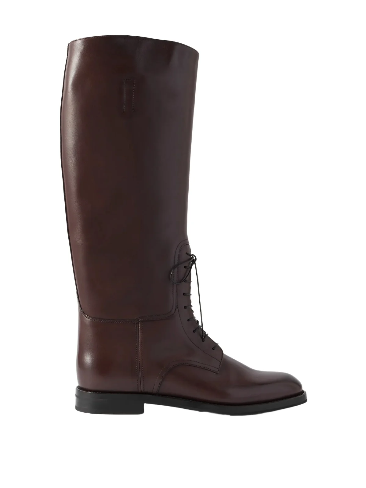 Leather Lace-up Knee Boots