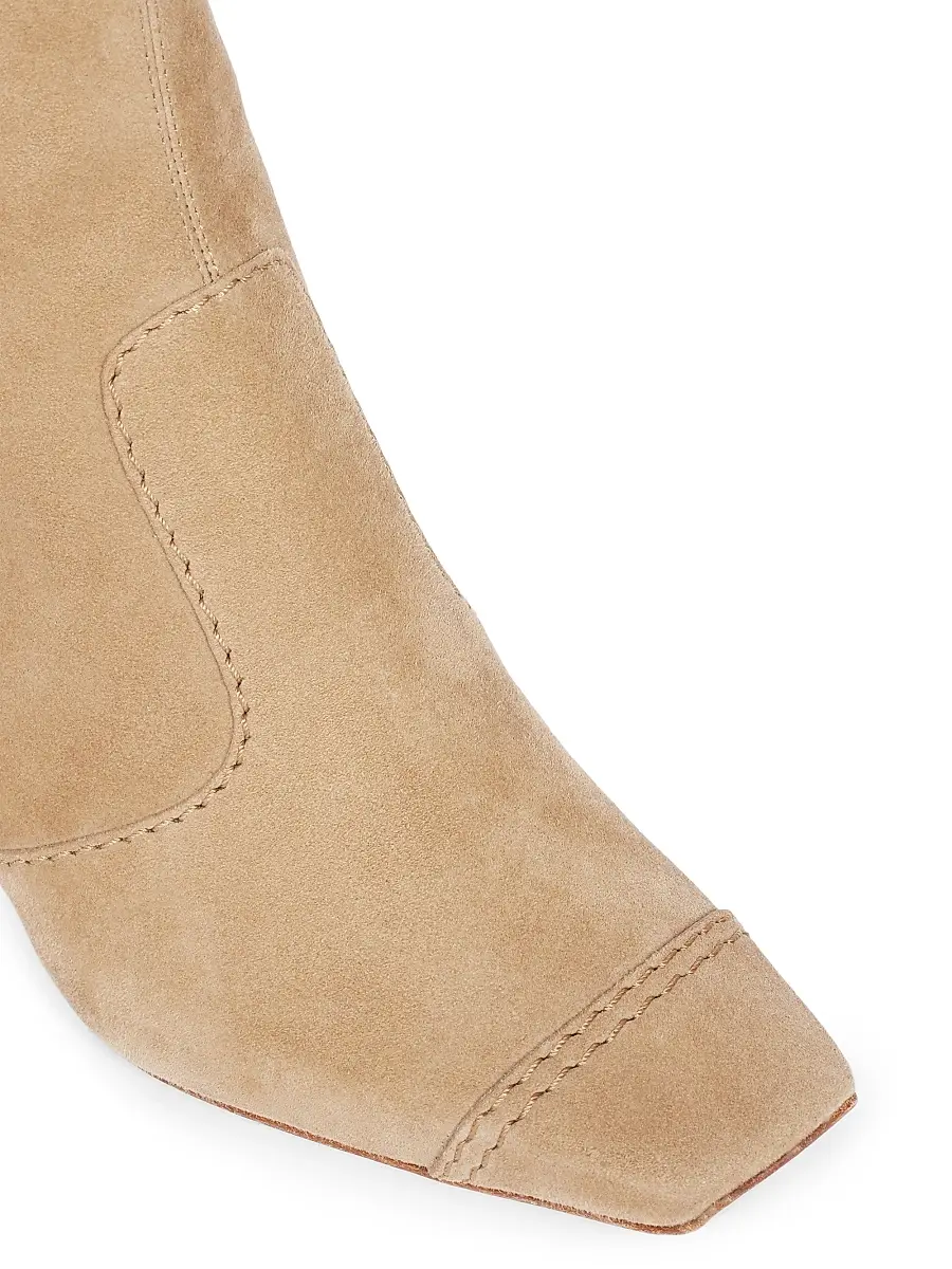 Roger Vivier Women's Trompette 70MM Suede Booties - Tabacco Chiaro | Thumbnail 5