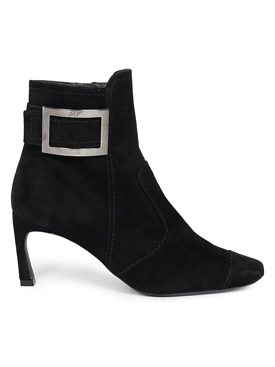 Roger Vivier Women's Trompette 70MM Suede Booties - Tabacco Chiaro | Thumbnail 8