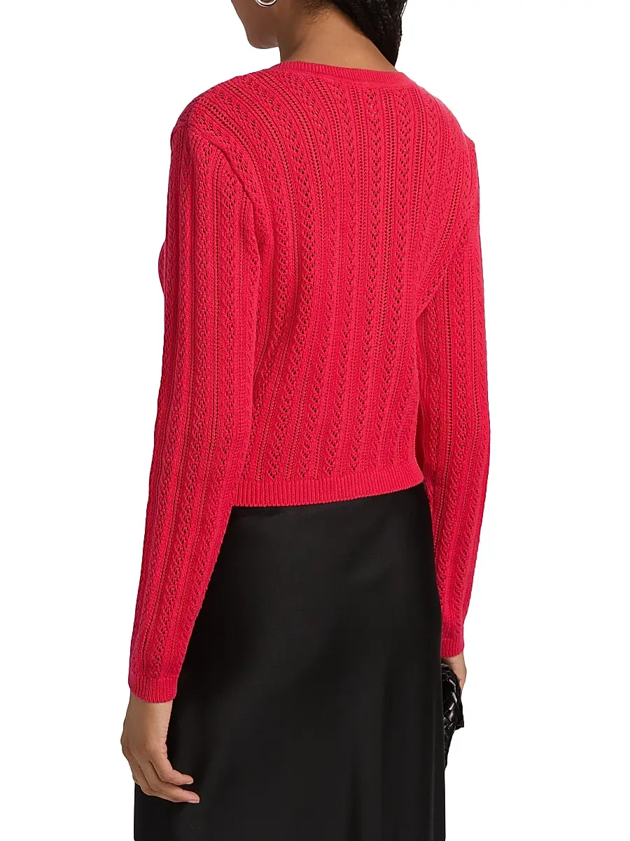 Cami NYC Women's Dresden Cotton Pointelle-Knit Crop Cardigan | Thumbnail 5 Cami NYC Women's Dresden Cotton Pointelle-Knit Crop Cardigan | Thumbnail 5