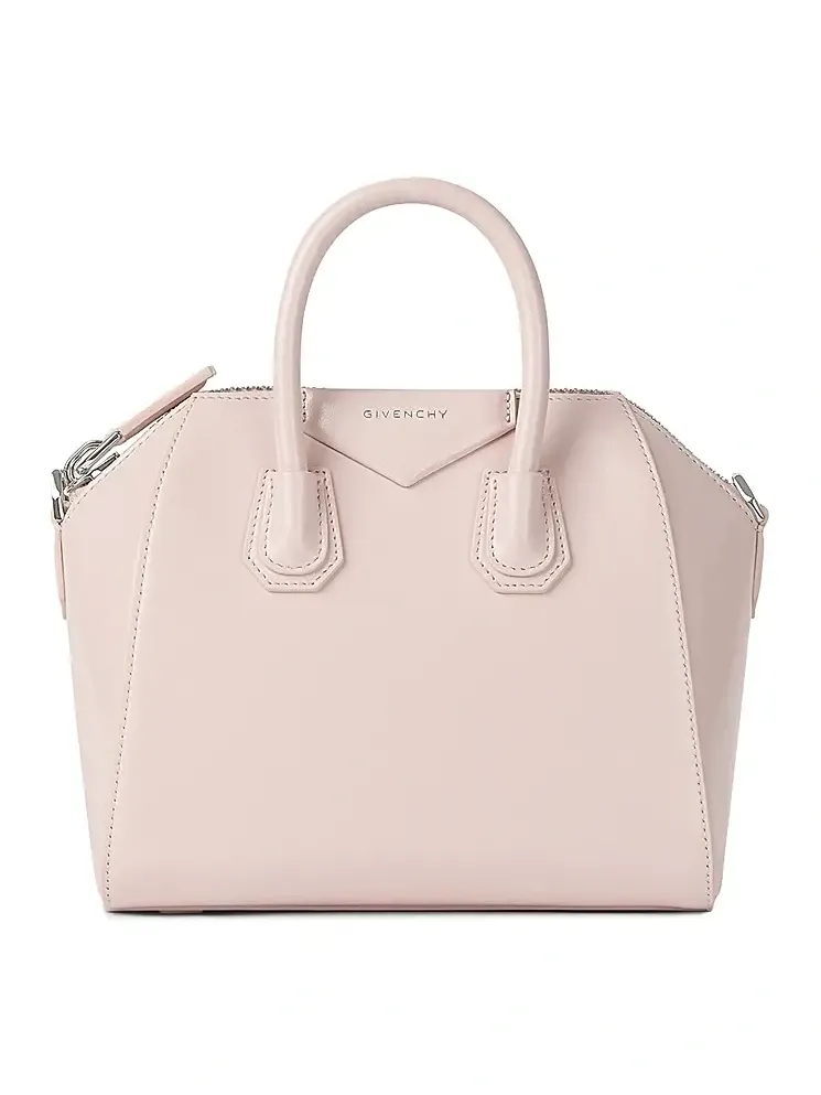 Women's Mini Antigona Top Handle Bag in Box Leather - Baby Pink Women's Mini Antigona Top Handle Bag in Box Leather - Baby Pink