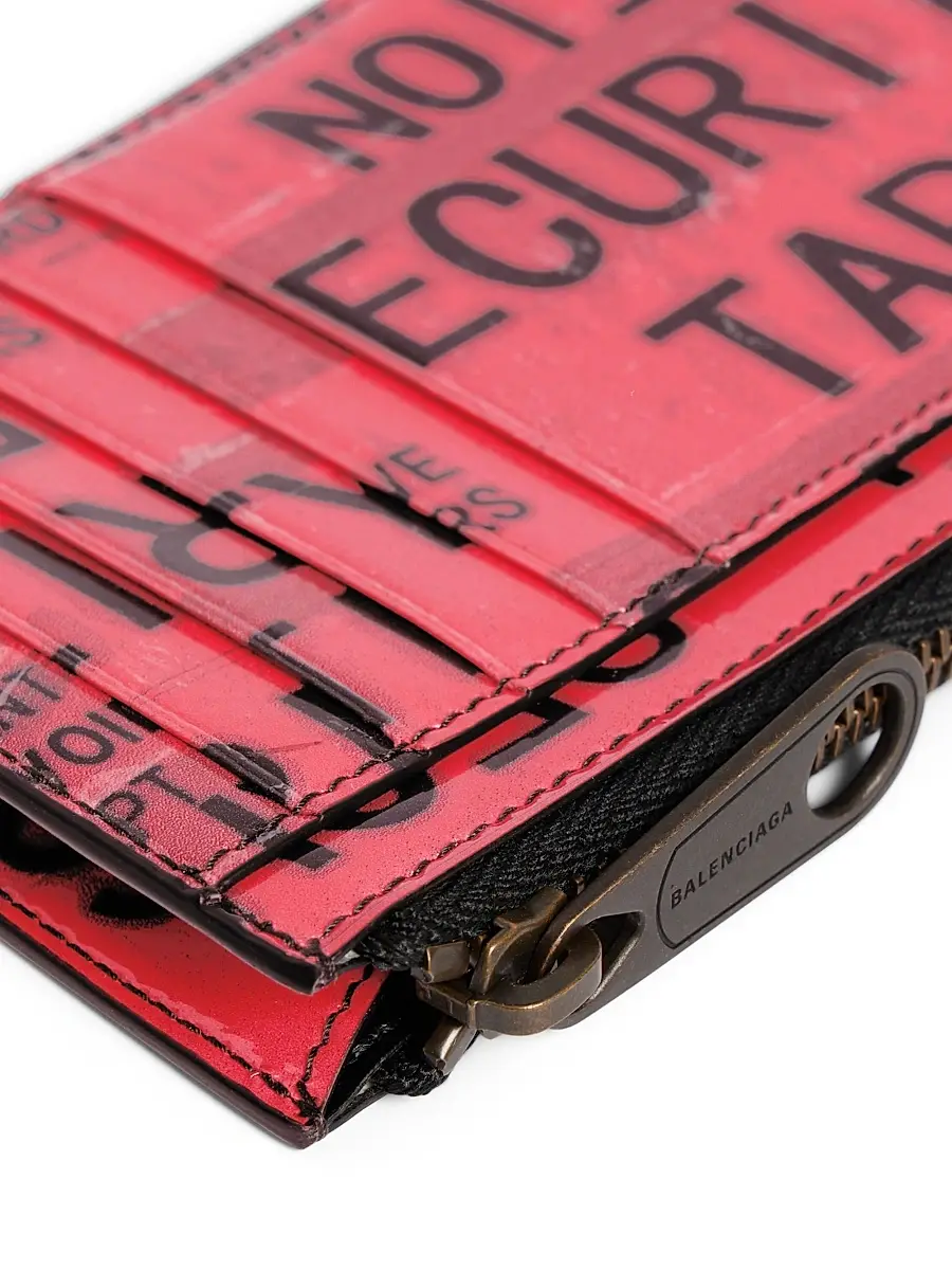 Balenciaga Men's Tape Type Long Coin and Card Holder - Red Black | Thumbnail 4 Balenciaga Men's Tape Type Long Coin and Card Holder - Red Black | Thumbnail 4