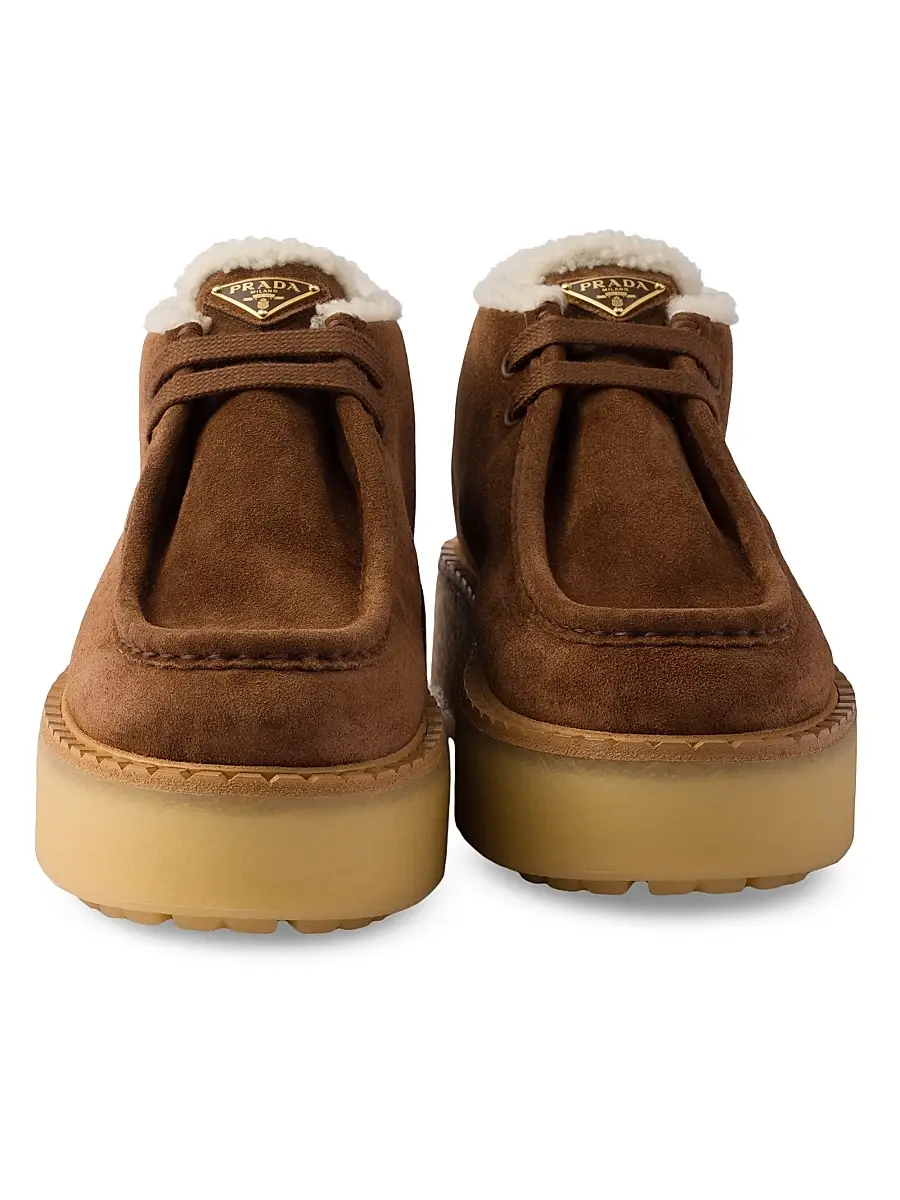 Prada Women's Suede Chukka Boots - Brown | Thumbnail 3 Prada Women's Suede Chukka Boots - Brown | Thumbnail 3