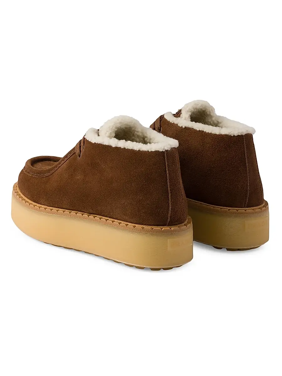 Prada Women's Suede Chukka Boots - Brown | Thumbnail 4 Prada Women's Suede Chukka Boots - Brown | Thumbnail 4