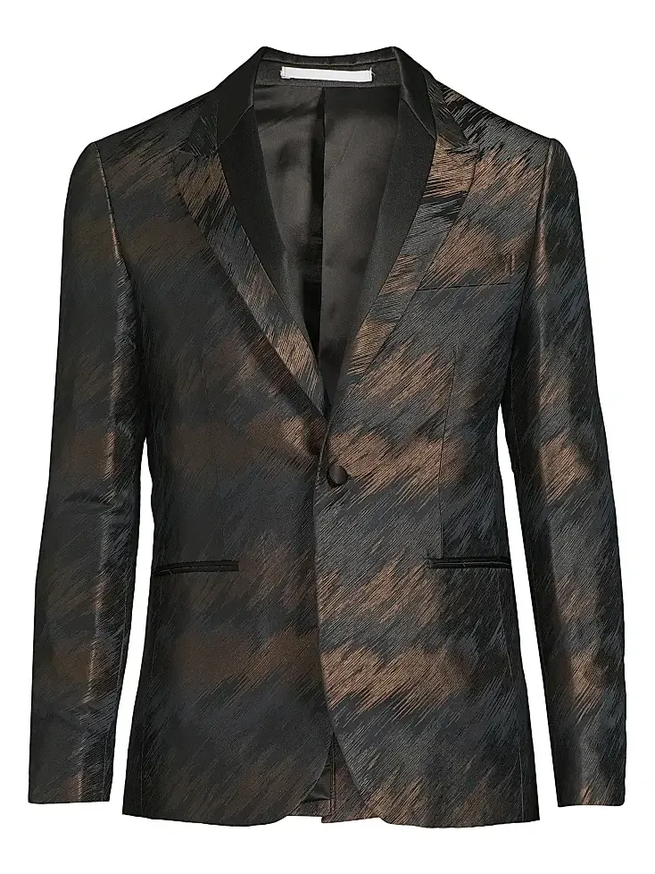 Men's Abstract Silk-Blend Single-Breasted Dinner Jacket