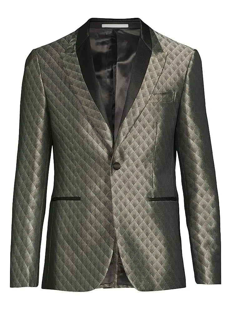 Men's Geometric Single-Breasted Dinner Jacket