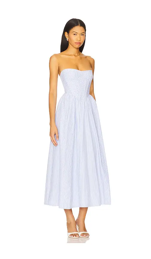 Bardot Lola Corset Stripe Midi Dress | Thumbnail 2 Bardot Lola Corset Stripe Midi Dress | Thumbnail 2