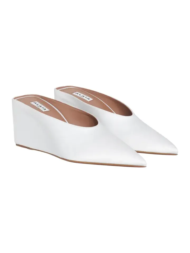 Satin Wedge Mules Satin Wedge Mules